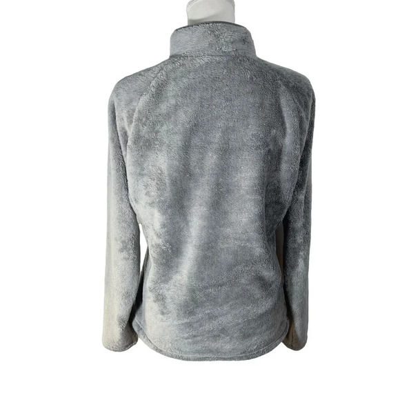 The North Face Mossbud Acadia Grey Fleece Fuzzy Quarter Zip Jacket Coat L - Picture 5 of 9